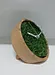 wooden table clock with grass